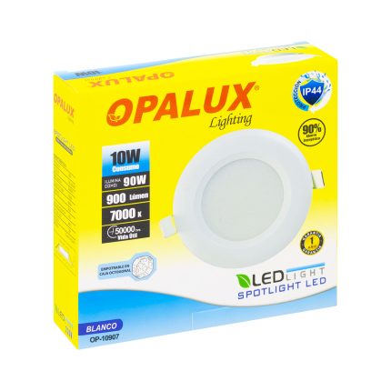 SPOTLIGHT LED 10W “OPALUX” 900LM IP44 7000K LUZ BLANCA