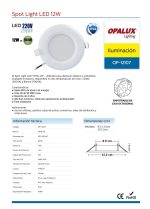 SPOTLIGHT LED 12W ´´OPALUX´´ 1080LM IP44 7000K LUZ BLANCA - Imagen 2