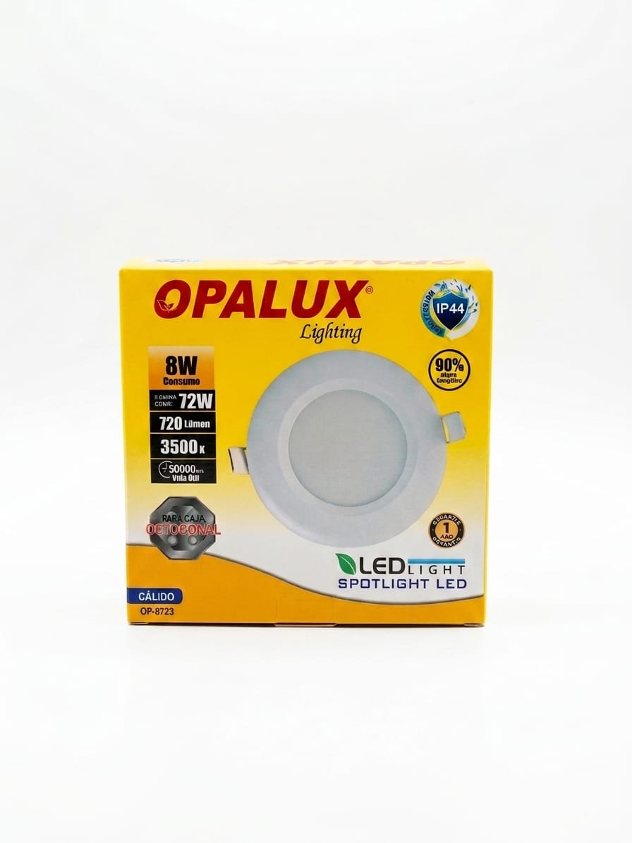 SPOT 8W 35K SPOTLIGHT LED 8W 720LM LUZ CALIDA OPALUX OP-8723 - Imagen 1