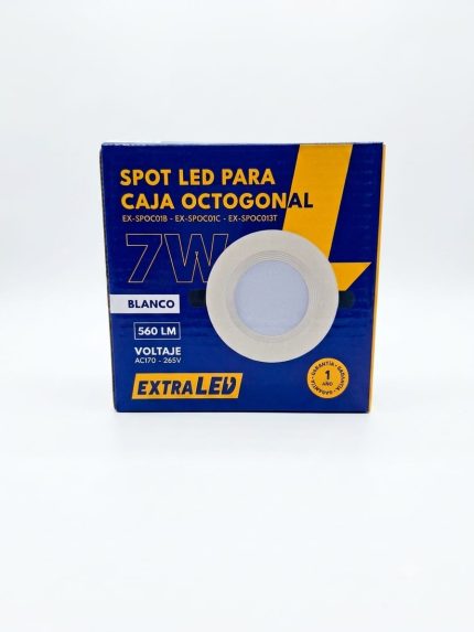 SPOT LED PARA CAJA OCTOGONAL 7W EXTRALED BLANCO 3CCT