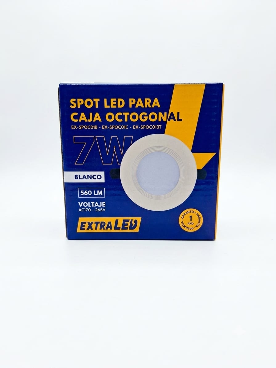 SPOT EXTRALED BLANCO CENTRAL SPOT LED PARA CAJA OCTOGONAL 7W EXTRALED BLANCO 3CCT - Imagen 1