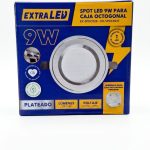 SPOT LED PARA CAJA OCTOGONAL 9W EXTRALED PLATEADO 7000K