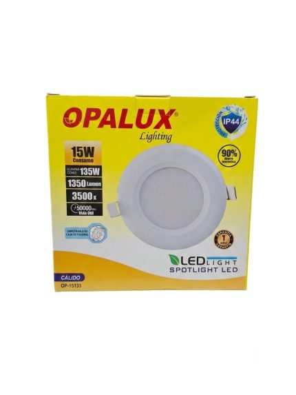 SPOTLIGHT LED 15W “OPALUX” 1350LM IP44 3500K LUZ CALIDA