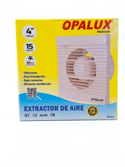 EXTRACTOR DE AIRE 4" OPALUX