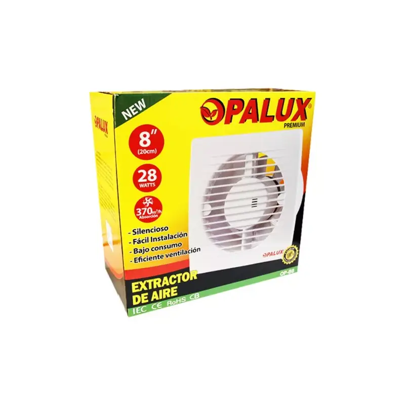CENTRAL EXTRACTOR 8PULG EXTRACTOR DE AIRE 8" OPALUX - Imagen 1