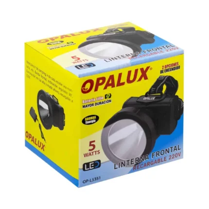 LINTERNA FRONTAL RECARGABLE 220V  5W OPALUX