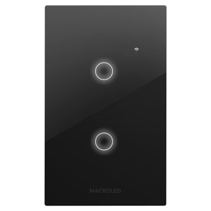 INTERRUPTOR DOBLE SMART MACROLED NEGRO