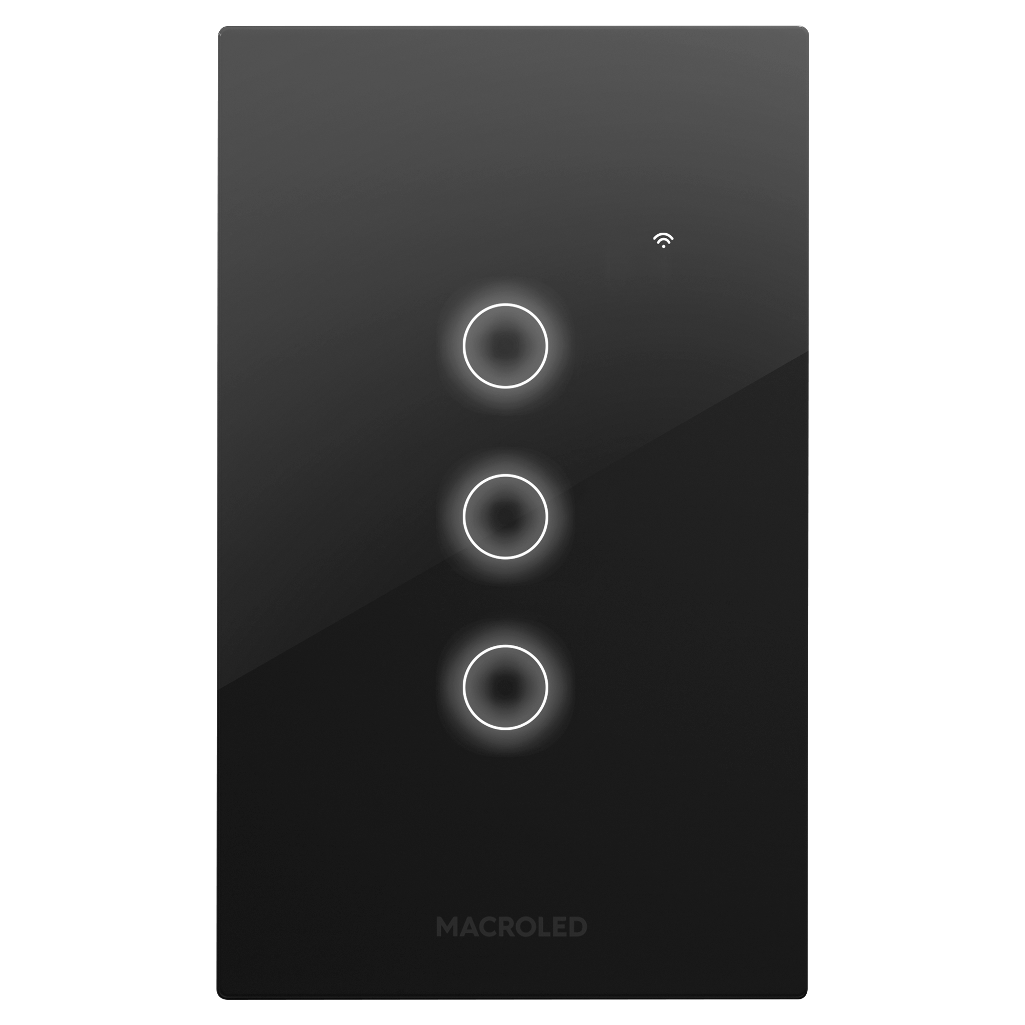 INT TRIPLE SMART NEGRO INTERRUPTOR TRIPLE SMART MACROLED NEGRO - Imagen 1