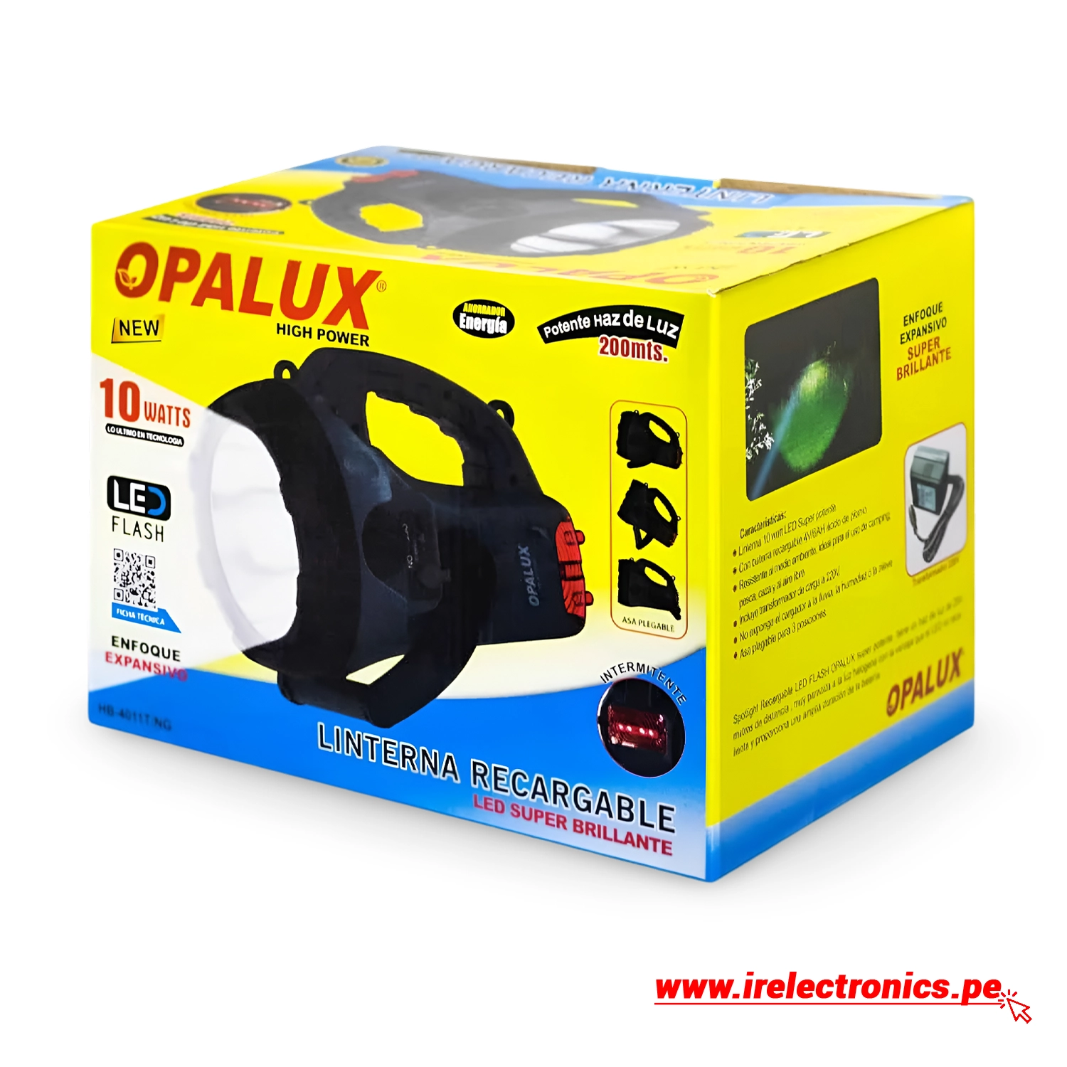 LINTERNA 10W NEGRO OPALUX LINTERNA 1 LED 10W RECARGABLE NEGRO OPALUX - Imagen 1