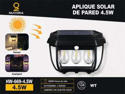 APLIQUE SOLAR 3 FOCOS