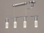 Lámpara Colgante LED Lineal Cromada con Efecto Burbuja