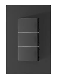 INT TRIPLE ONIX INTERRUPTOR TRIPLE ONIX NOVALAMPS NEGRO MATTE - Imagen 1